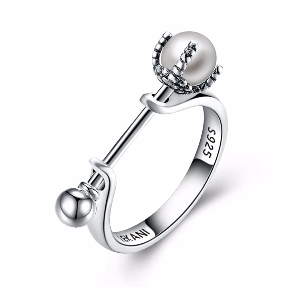 Подвески Vintage Кольца для женщин 925 серебро Bague Роковой Jewelry anillos Mujer Pearl Ring aneis feminino