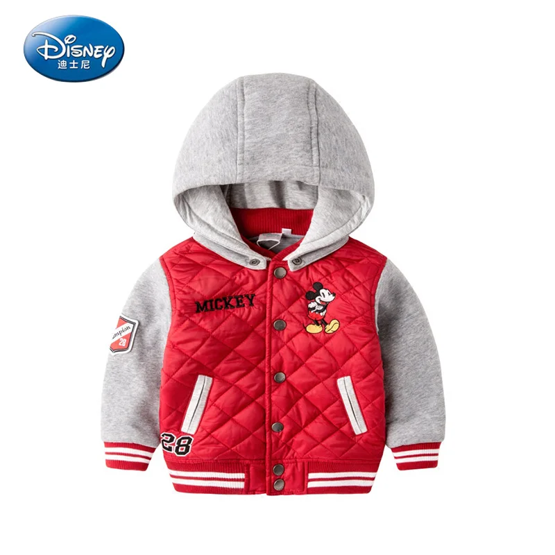 Disney Cotton Mickey Hooded Jacket Children 's Clothing Boy Warm Winter Outerwear Coat Size80