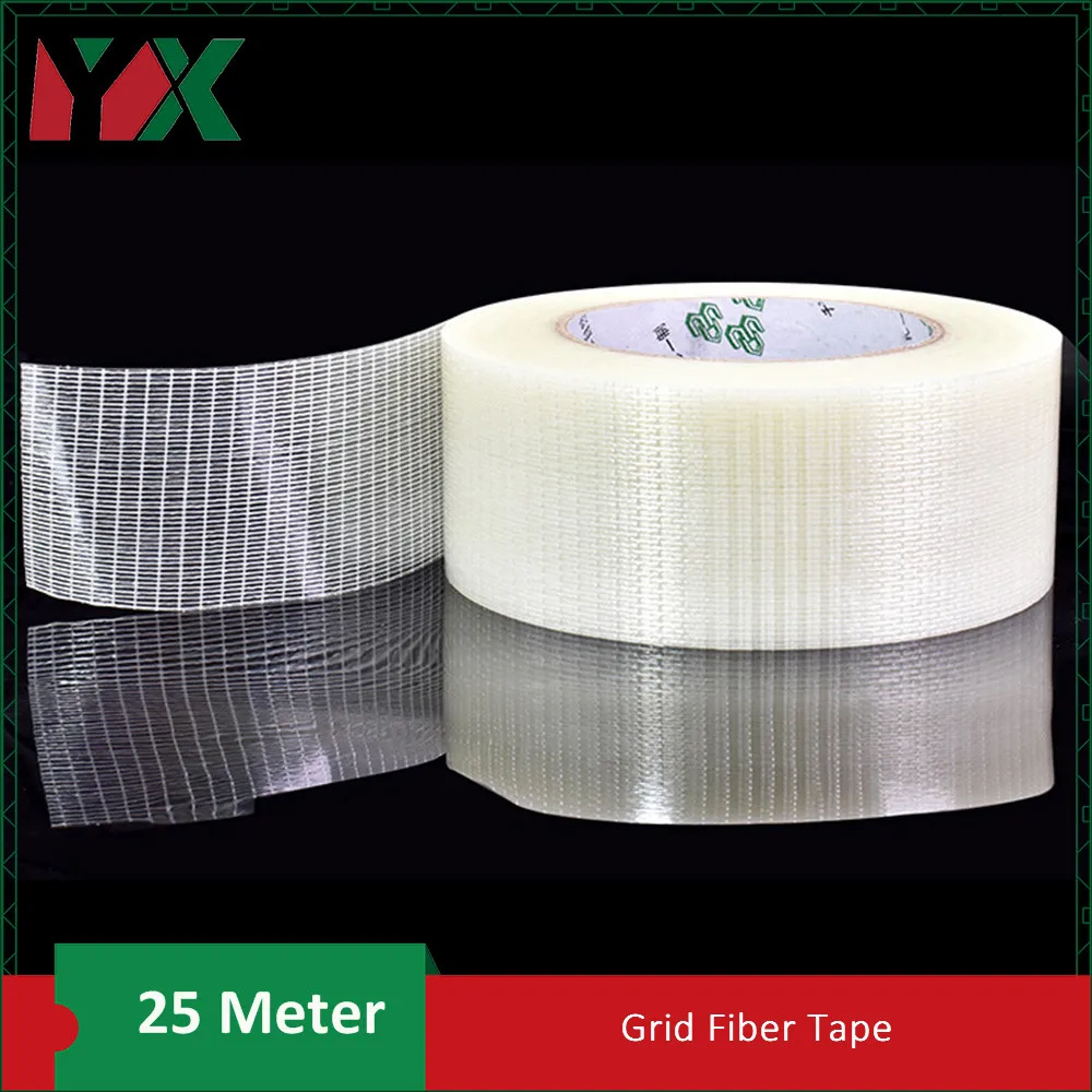 

1Roll Of 100mm Transparent Glass Fiber Grid Tape Aircraft Model Fixed Strength Single-Sided Tape Model Fixed Strength 25 Meter