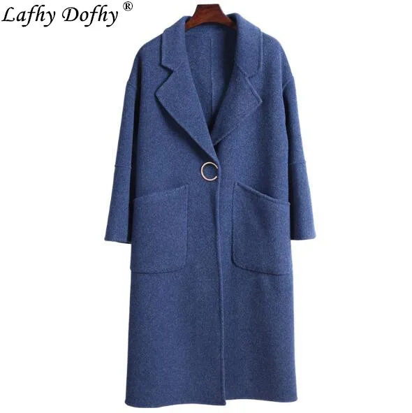 

New loose Albaca woolen overcoat Alpaca cashmere and cashmere double-sided Korean version medium and long style 163