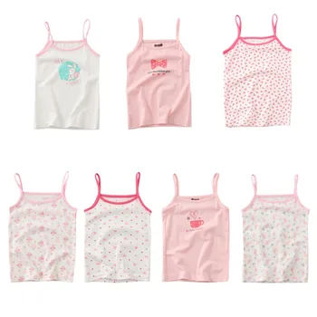 

Summer Style Girl Underwear Kids Clothes Tank Tops For Girls Lace Cute Cotton Girls Camisole Undershirt 2-8T Teenager Singlets