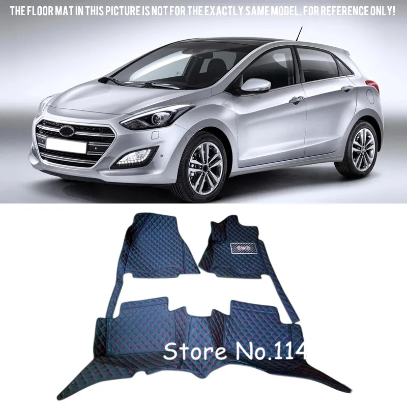 For Hyundai I30 2012 2013 2014 2015  Leather Duable Special Waterproof Custom Car Floor Mats  Front & Rear Full Set