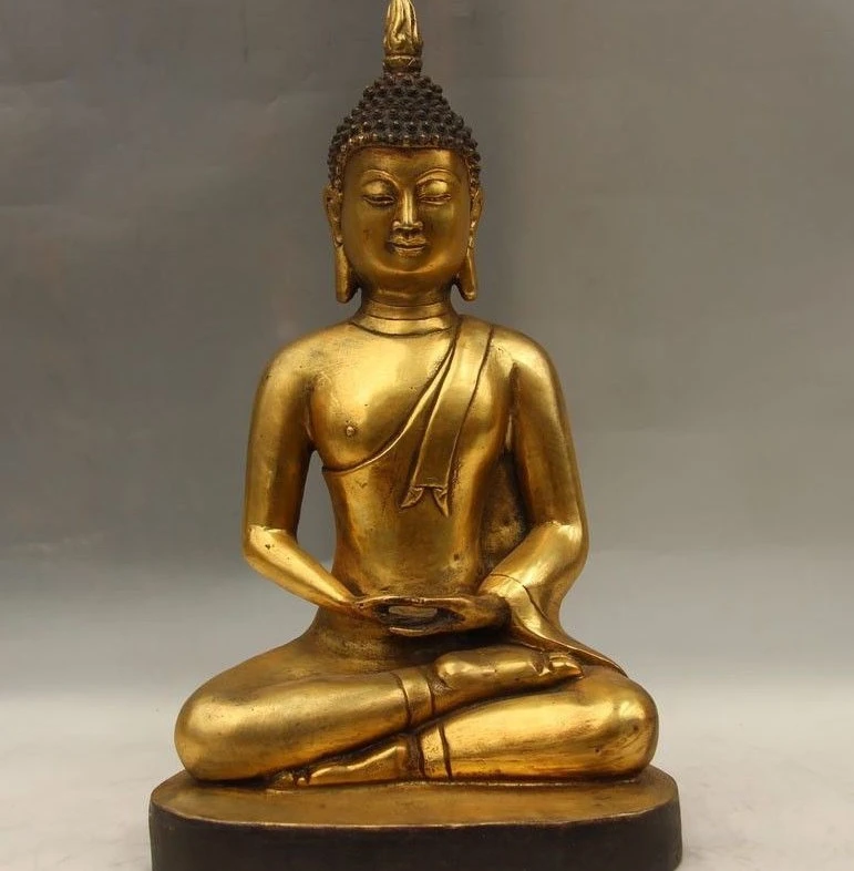 

China Copper Bronze Temple Thailand Buddhism Tathagata Sakyamuni Buddha Statue