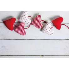 Laeacco ColorPendant Love Hearts Wooden Boards Wall Portrait Scene Photography Background Photographic Backdrop For Photo Studio