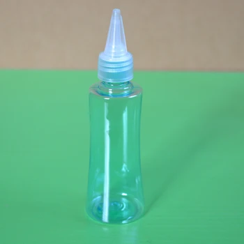 

50pcs Plastic Lotion Bottle Empty Cosmetic Containers Needle Tip Cap Green Slim Waist Spun Bottle Squeeze Packaging 60ml