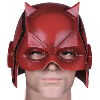 

Takerlama New Anime Daredevil Mask Matt Murdock Cosplay Costume Helmet Brand New Red PVC Mask for Adult Halloween On Sale