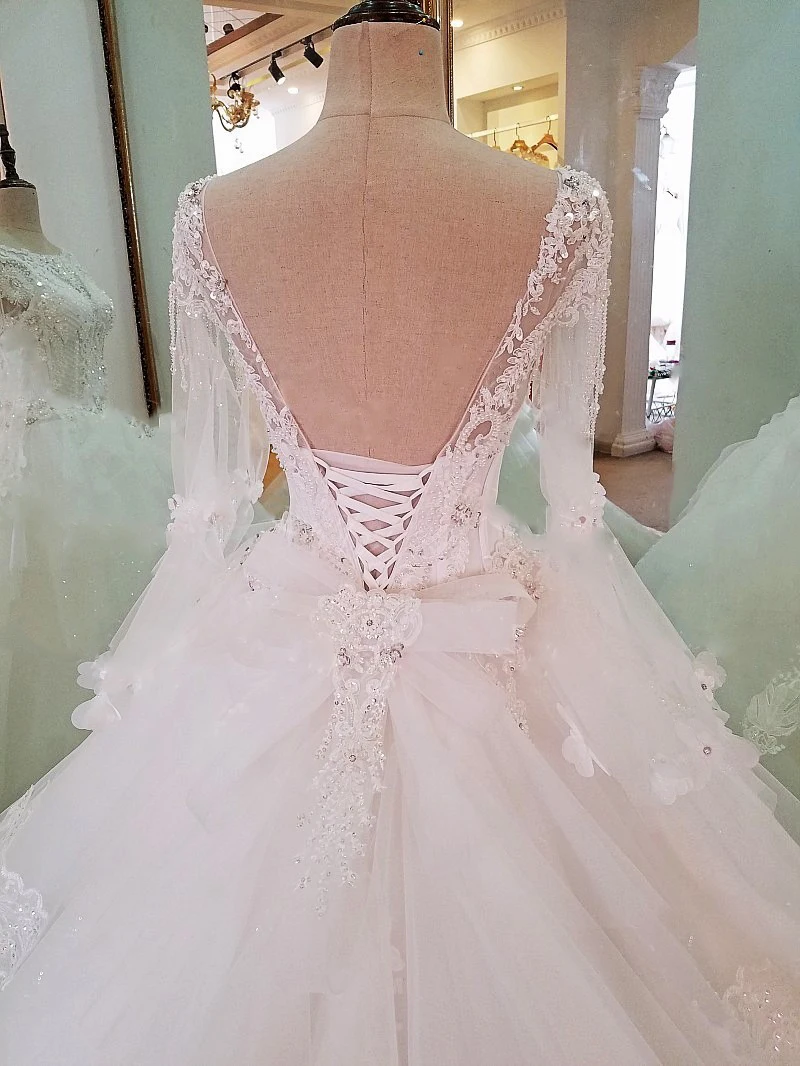 Backlake высококачественные винтажные Свадебные платья с длинными рукавами аппликации со стразами модное роскошное свадебное платье