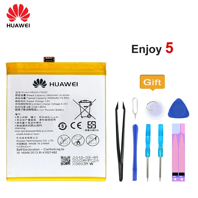 Оригинальный аккумулятор Huawei HB526379EBC для Enjoy 5 TIT AL00 CL10 Honor 4C Pro/Y6 PRO 4000