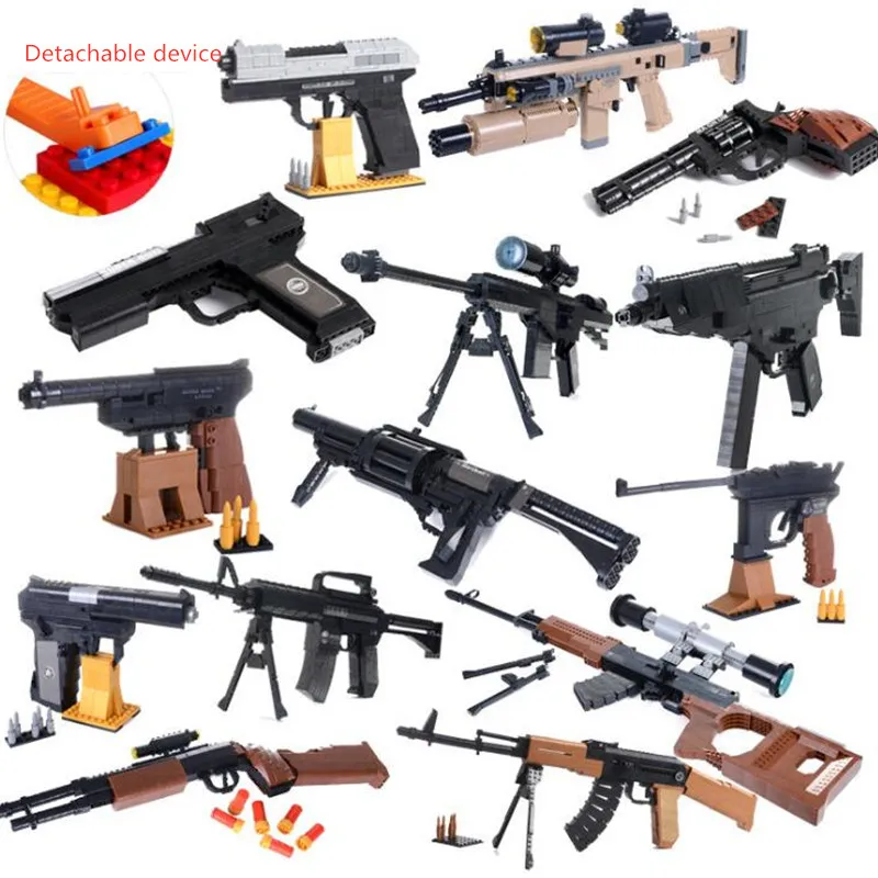 SWAT снайперская винтовка пистолет Desert Eagle наборы строительные блоки детские
