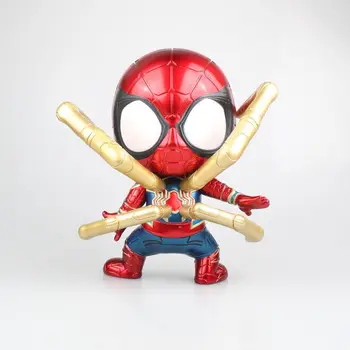 

21CM The Avengers Return of the hero Iron Spider-Man large Q version Car PVC Action Figure Collectible Model Toy Gift