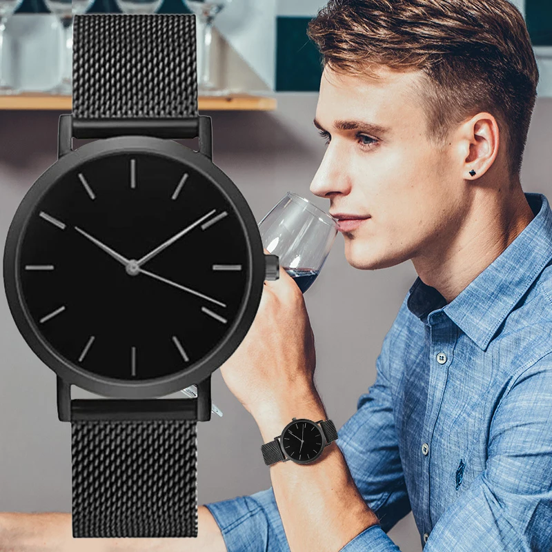 

Men Women Fashion Stainless Steel Strap Analog Quartz Wrist Watch Luxury Simple Style Designed Bracelet Watches Women Clock 2019