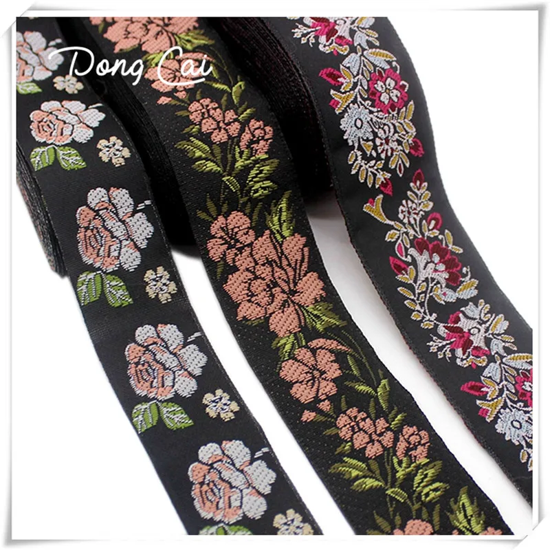 

Ethnic ribbon Polyester cotton webbing embroidered jacquard trim ruban ethnique lace embellishments for sewing 5yards/lot