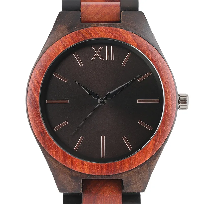 

Luxury reloj Cool Men's Wooden Quartz Watches Creative Unique Design Dial Bracelet Clasp Cost-efffective Casual Wood Watch Gift
