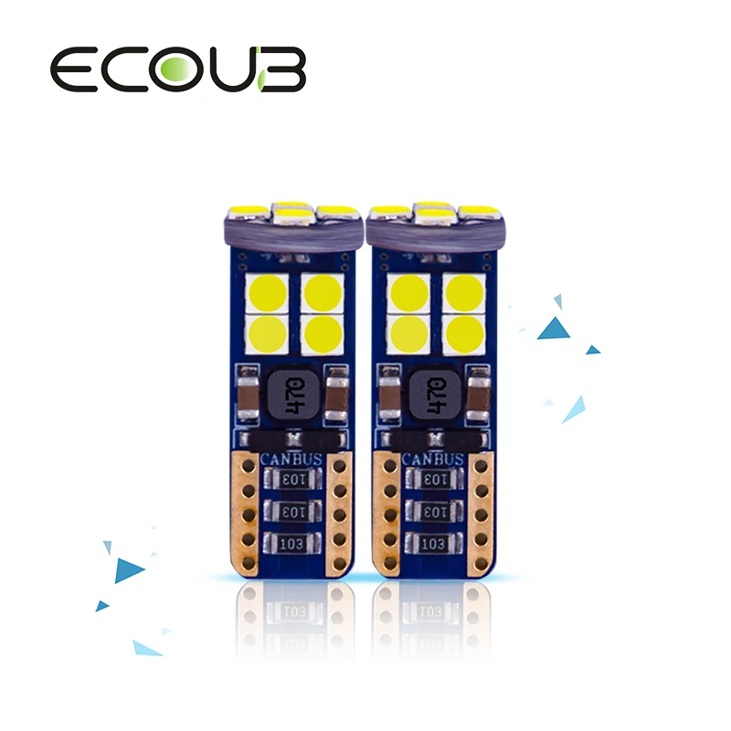 

2 Pcs T10 W5W LED Bulb 3030 SMD 194 Canbus Auto LED Light 12V White 6500K Chip Wedge Interior Reading Parking Signal Bulbs