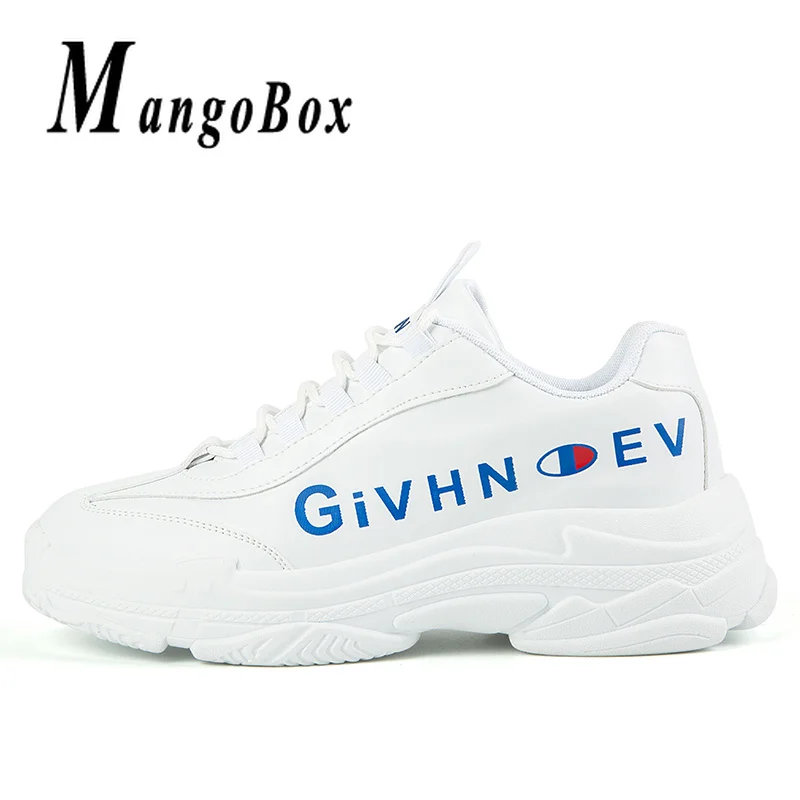 Autumn Winter Men Running Footwear Comfortable Gym Outdoor Mens Shoes Leather Designer Shoes For Boy Thick Soled Gym Sneakers