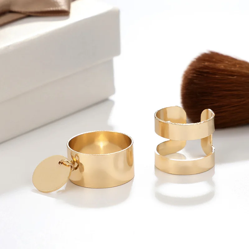 Мода Gol цвет открытие кольцо 2 шт/комплект миди кольцо на фаланг пальца набор для женщин Панк Сплав палец кольца Бохо ювелирные изделия