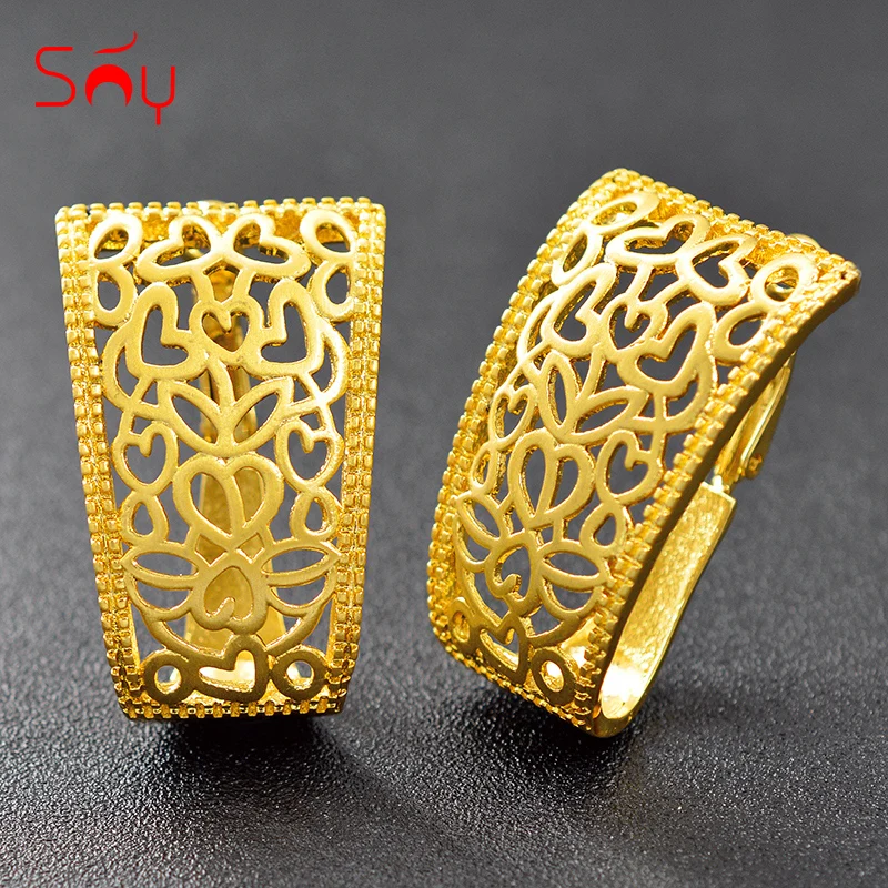

Sunny Jewelry Romantic Jewelry Clip Earrings For Women High Quality Jewelry Findings Flower Pattern Earrings For Party Wedding