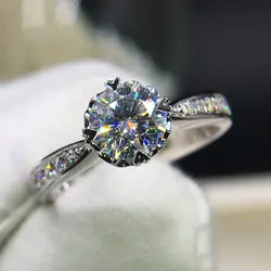 Чистое кольцо из белого золота 18 К 1ct 2ct 3ct VVS1 Moissanite кольцо в форме сердца обручальное Ювелирное кольцо на головщину круглое блестящее