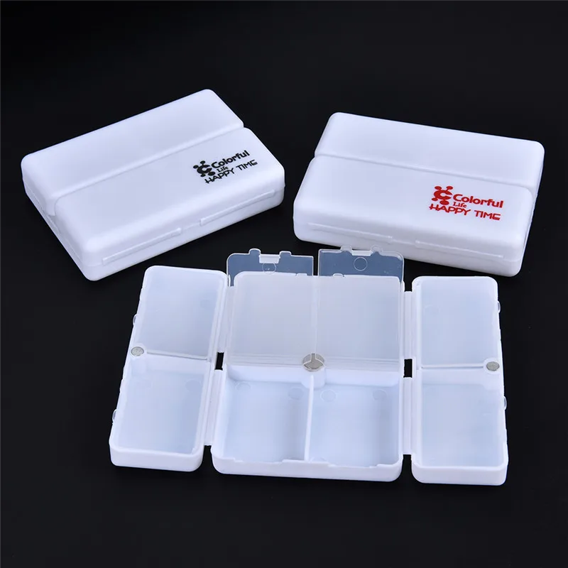 pill Splitters Container Plastic Empty Drug Boxes Portable Folding Pill