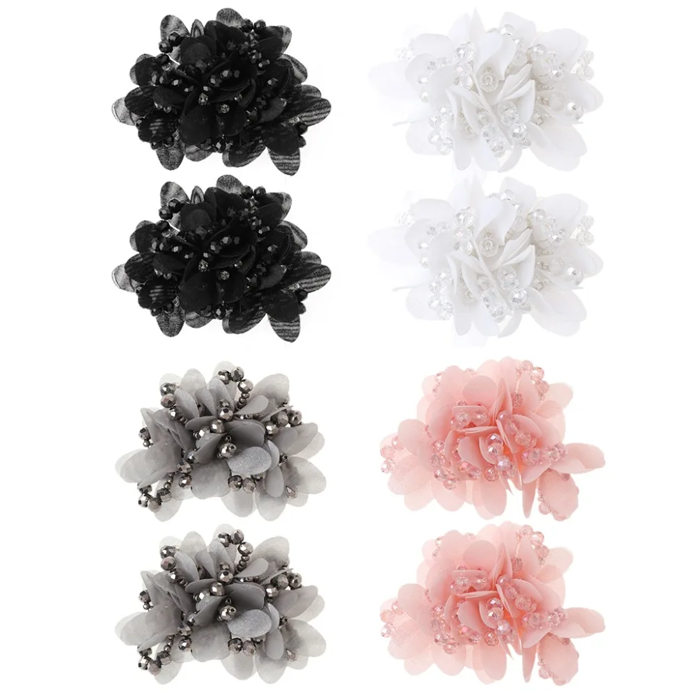 

2pcs 4 Color Shoe Decoration Floral Fashion Elegant Handmade Clothes Charms High Heels 7x5cm