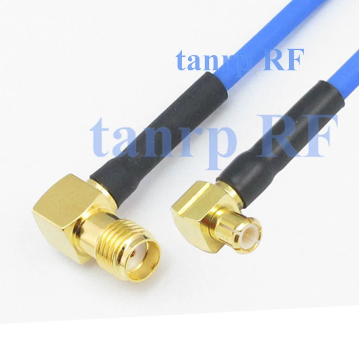 

15CM coaxial Sexi Flexible blue jacket jumper cable RG405 6in SMA female to MCX male both right angle RF 3G 4G router WIFI
