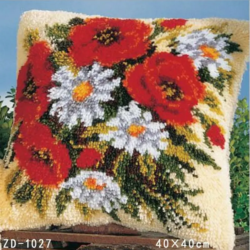 

Latch Hook Knooppakket Embroidery Pillowcase Embroideried Hold Pillow Do It Yourself Method Of Needlework Kit Home Sofa Decor