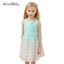 Aurorababy/платье для маленьких девочек; праздничное пляжное платье с градиентным светильник; синие летние платья для девочек; вечерние платья принцессы с бантом