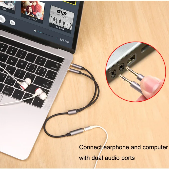 3.5mm Jack Audio Aux Splitter Cable Auxiliary Cord Earphone Adapter Converter Extension Cable Female to 2 Male Mic Audio Adapter 3.5mm Jack Audio Aux Splitter Cable Auxiliary Cord Earphone Adapter Converter Extension Cable Female to 2 Male Mic Audio Adapter