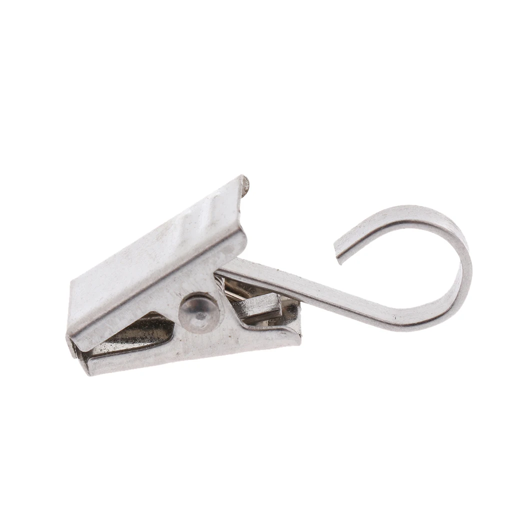 10-Pcs Heavy Duty Curtain Clips with Hook/Spring Clamps/Roman Clips Carrier, Rustproof