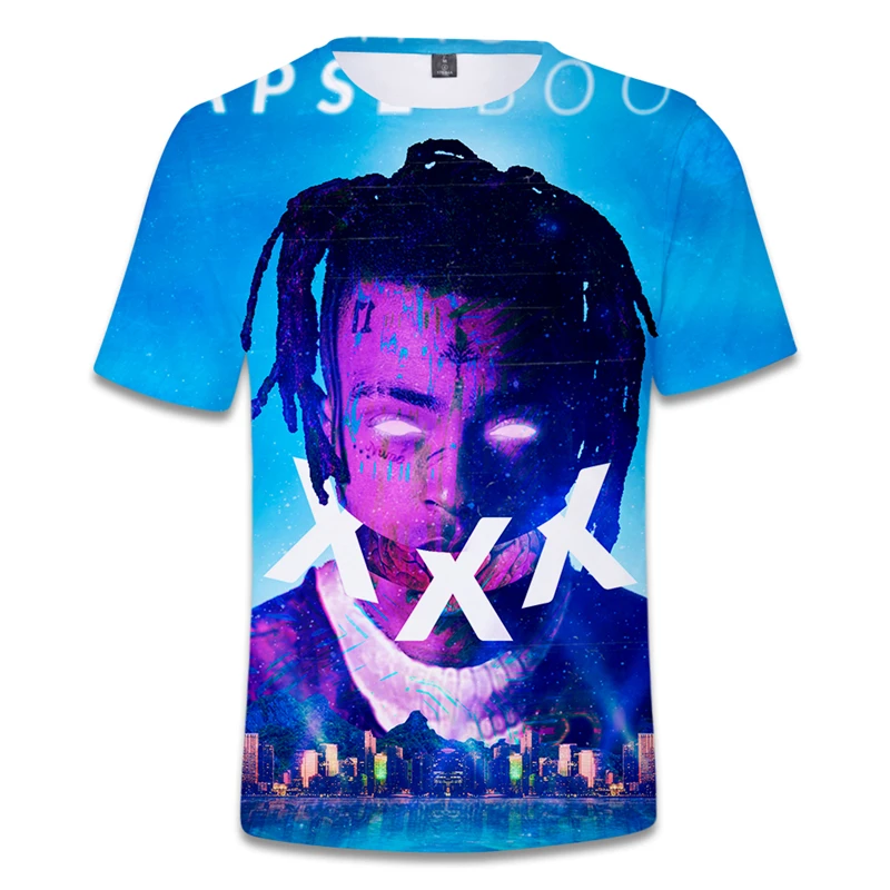 新しいヒップホップラッパー歌手 Xxxtentacion Tシャツおかしい文字フルプリント男性 3d Tシャツ半袖 O ネックメンズヒップスター Tシャツ T Shirts Aliexpress