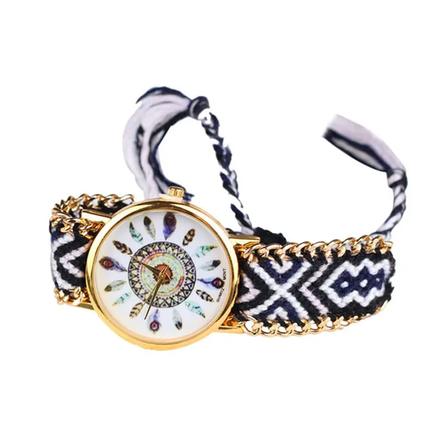 CLAUDIA 2018 Hot Marketing Leisure Fashion Peony Flower Woven Ladies Bracelet Wa CLAUDIA 2018 Hot Marketing Leisure Fashion Peony Flower Woven Ladies Bracelet Wa