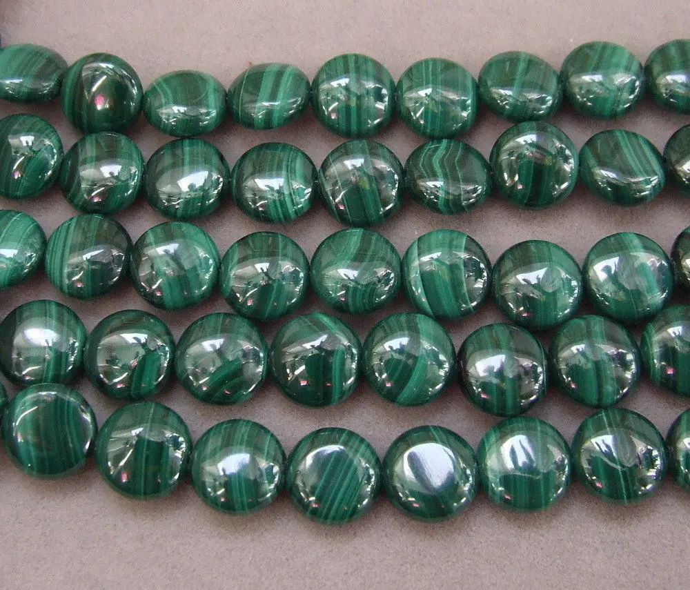

Women's Malachite 10mm Coin Beads 15.5"
