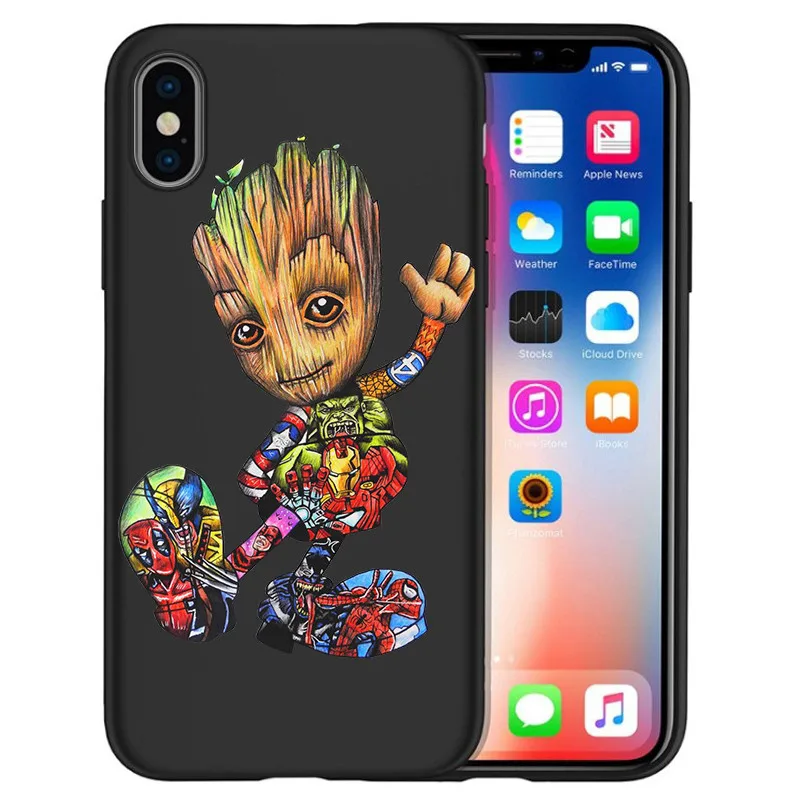 Groot Joker Stitch marvel для iPhone X, XR, XS, Max, 5, 5S, SE, 6, 6 S, 7, 8 Plus, чехол для телефона, чехол для телефона, чехол, Etui, силиконовый, deadpool - Цвет: H1405