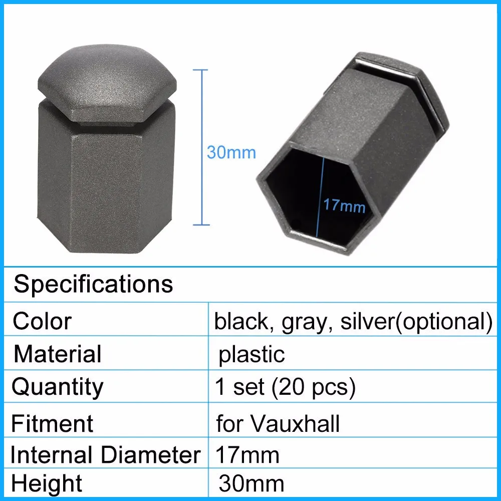KKmoon 20 шт./компл. 17 мм болт колеса Шапки Автомобильные Колесные гайка с болтом крышки Пластик Шапки для Vauxhall авто-Стайлинг 17*30 мм специальные внутренние подкладки для автомобильные аксессуары