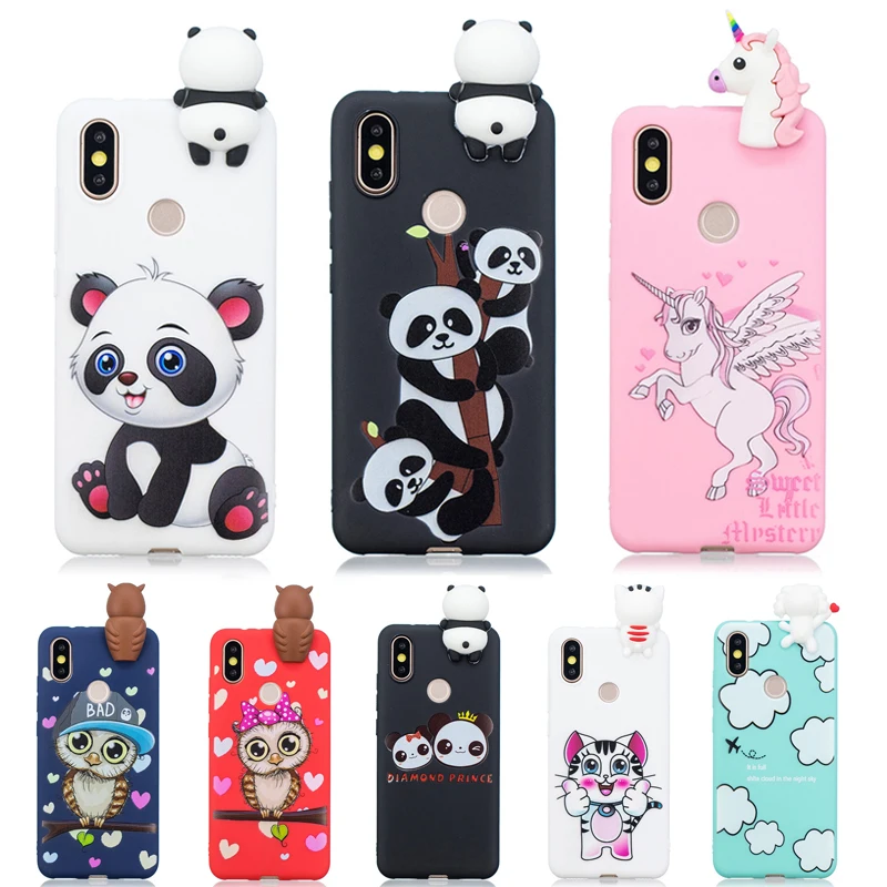 Мягкий Силиконовый ТПУ чехол 3D для Huawei Y6 2019 с милым рисунком панды совы единорога