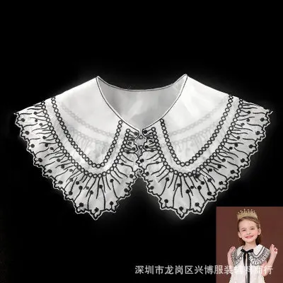 

European yarn computer embroidery fake collar simple and generous fake collar children dress fashion trend