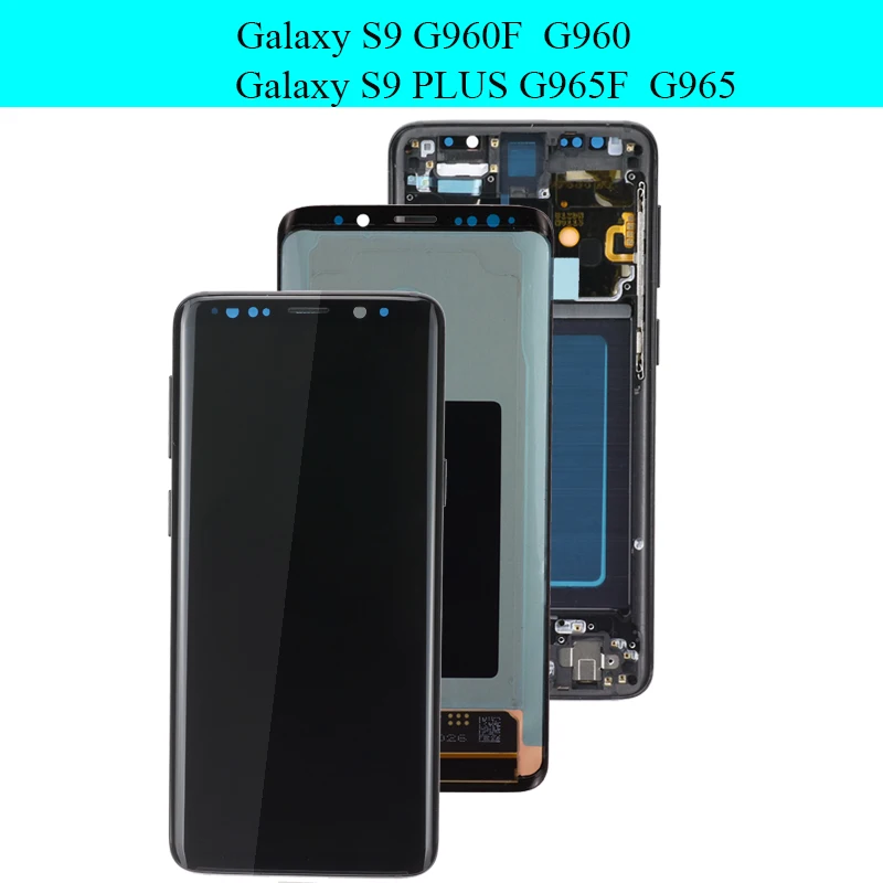 Супер AMOLED Замена для SAMSUNG Galaxy S9 lcd сенсорный экран дигитайзер с рамкой S9 Plus lcd G960 G965 с рамкой