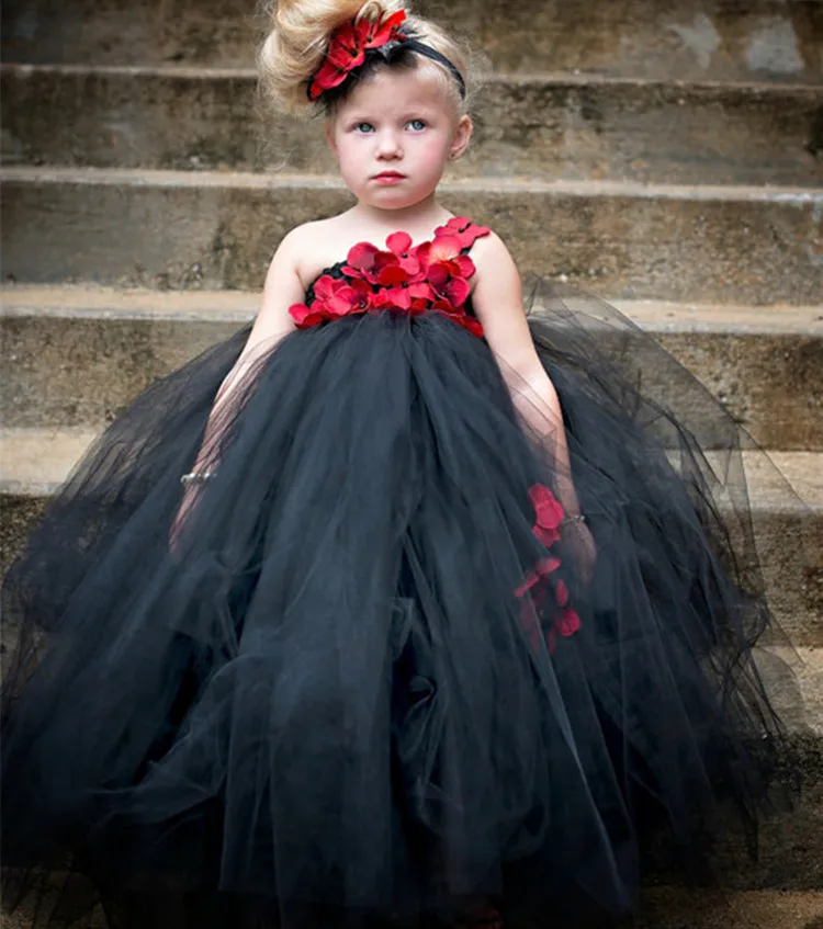 little girl black and red dresses