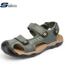Большие размеры 38-48; мужские сандалии; коллекция года; мягкая обувь; классические пляжные сандалии; универсальная повседневная обувь из натуральной кожи; AA10294