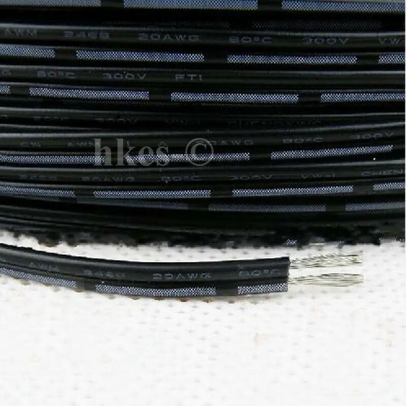 

16~28AWG 2 Core UL2468 Electrical Wire Tinned Copper Insulated 2 Pin Wire Black White Wire 1/2/3/5/10/20Meter