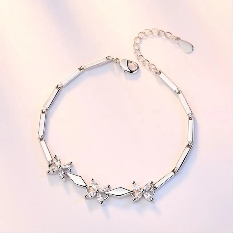 Everoyal Мода серебро anklets Для женщин ювелирные изделия Шарм квадратный 925 серебряные браслеты девушки день рождения аксессуары женский подарок