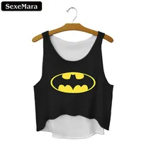 Letní volné sexy krátké tričko s obrátkem Batman pro ženy