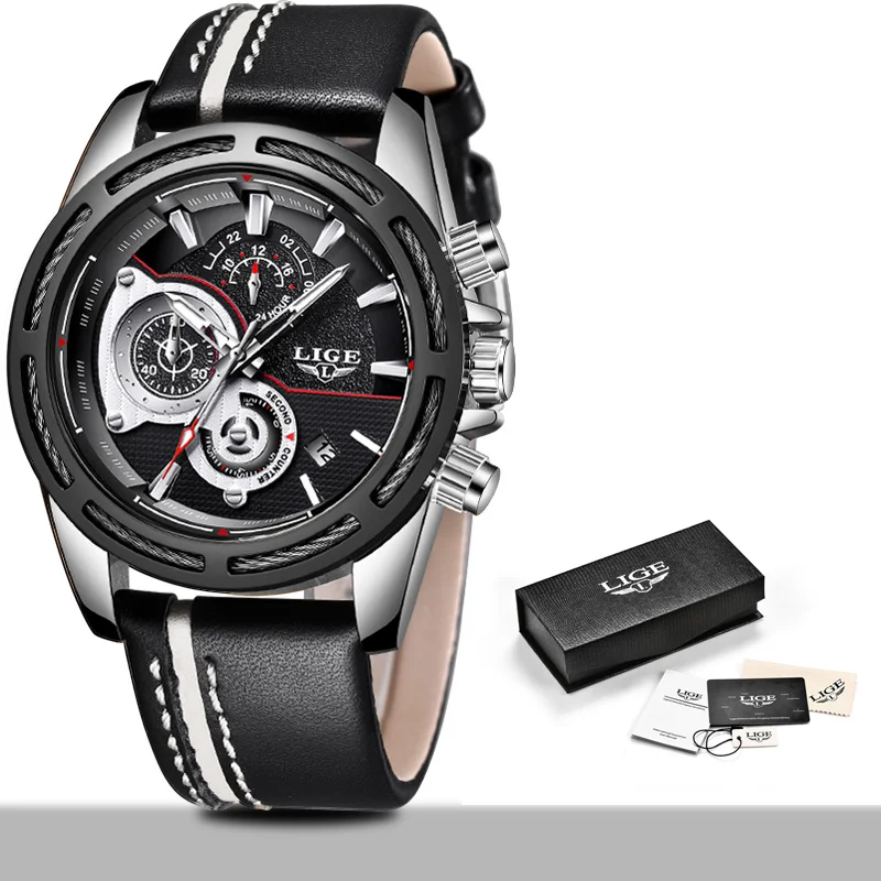 Мужские кварцевые часы Relojes Hombre спортивные водонепроницаемые с большим