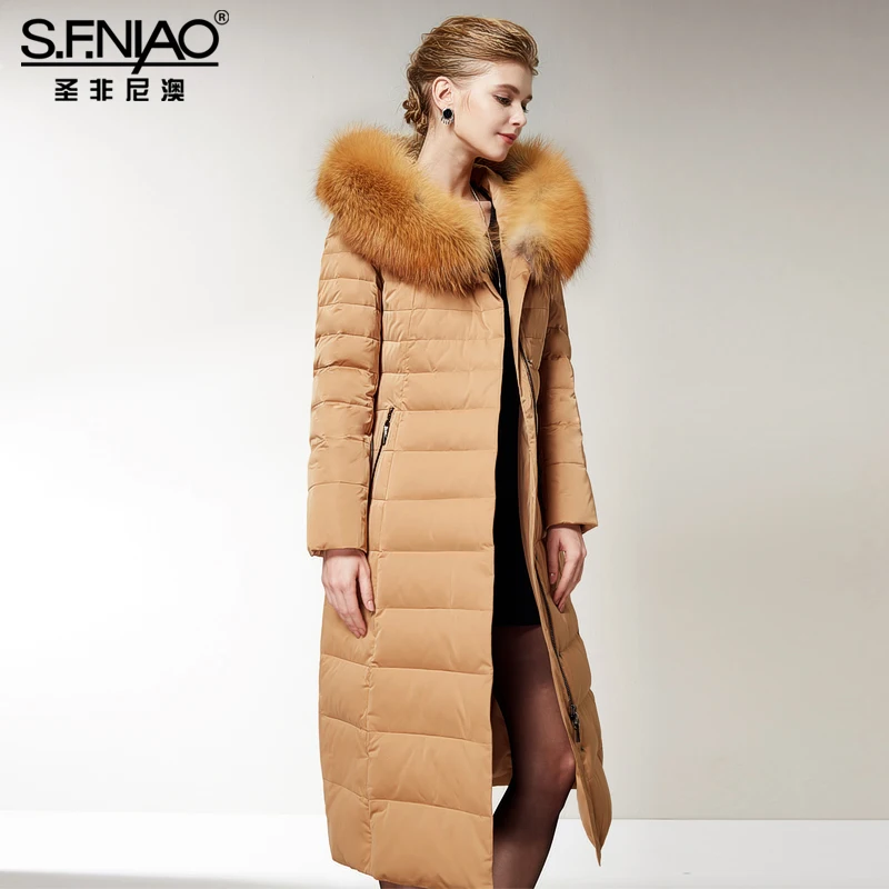 

2016 New Winter Jacket Female Knee Long Slim Hooded Coat Dress Korean Thickening Solid Zipper Thick Women Parka