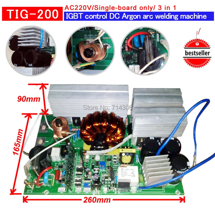 YDT PCB WS250 IGBT управление одной печатной платы с функциями TIG/MMA для сварочного аппарата AC220V