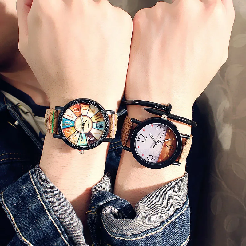 

Luxury Brand Quartz couple Watch For Men Women Lover Wrist Watches Couple Leather Dial Hour Digital Watches Clock Reloj Mujer