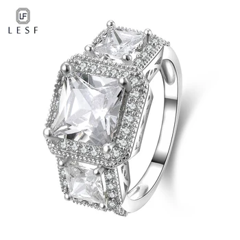 LESF Princess Cut 925 Sterling Silver Luxurious 2 Carat Rings for Women Wedding Engagement Band Classic Jewelry Gifts
LESF Princess Cut 925 Sterling Silver Luxurious 2 Carat Rings for Women Wedding Engagement Band Classic Jewelry Gifts