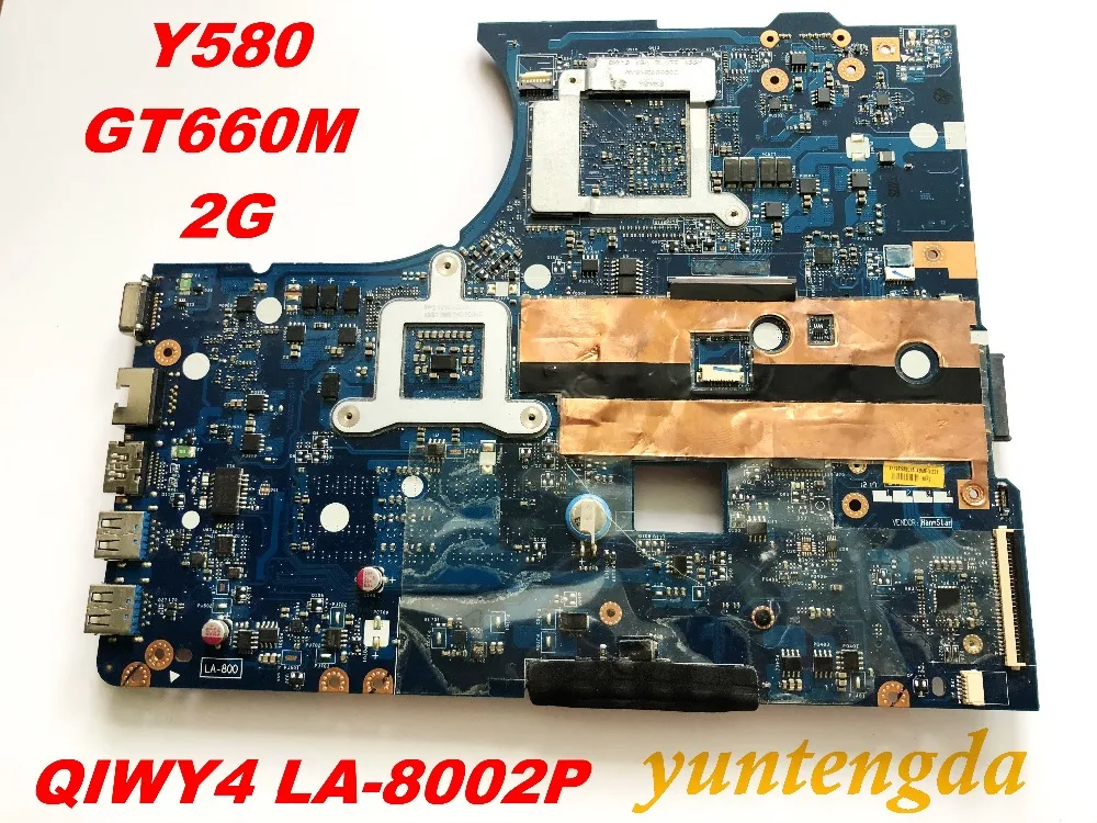 Оригинальная материнская плата для ноутбука lenovo Y580 Y580 QIWY4 LA-8002P GT660M 2 Гб протестирована,, разъемы