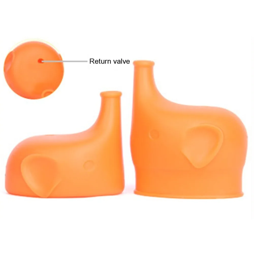 Beli Dapat Digunakan Kembali Gajah Silikon Sippy Cup Tutup Fleksibel Overflow Spill Proof Piala Cover untuk Bayi Balita Alat Minum