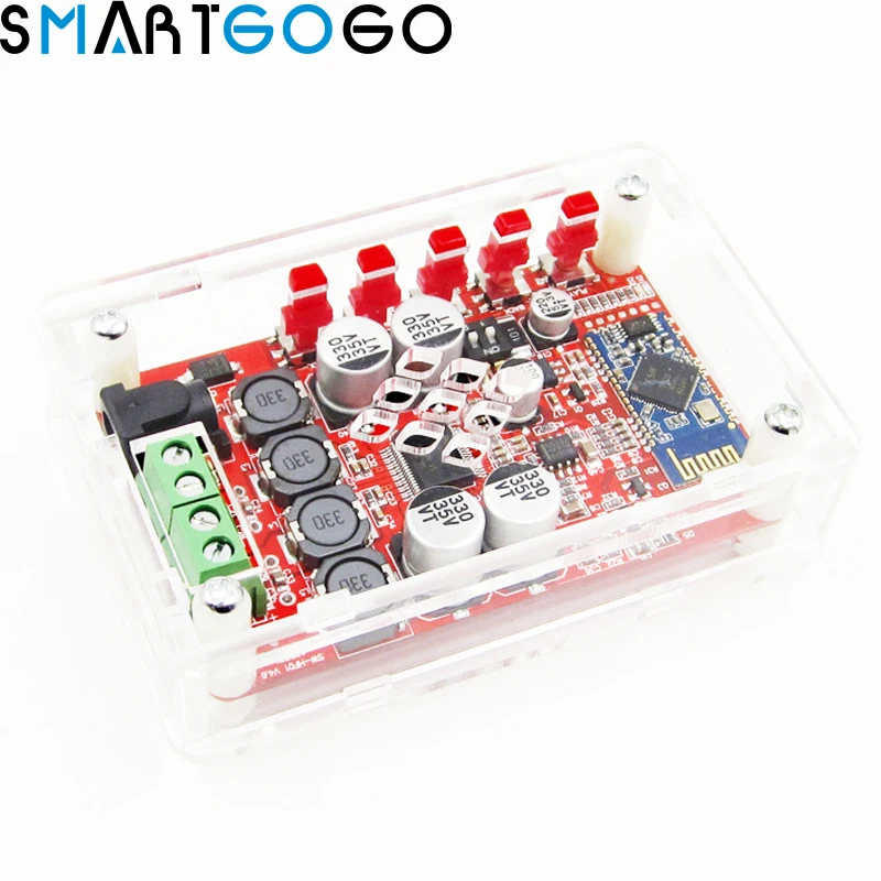 

Acrylic DIY Case Cover Shell Amplifier Board Module for TDA7492P 2*25W Wireless BT 4.0 Audio Receiver with AUX Interface